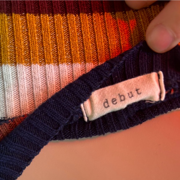 DEBUT Fall Striped Crop Top - Picture 3 of 4